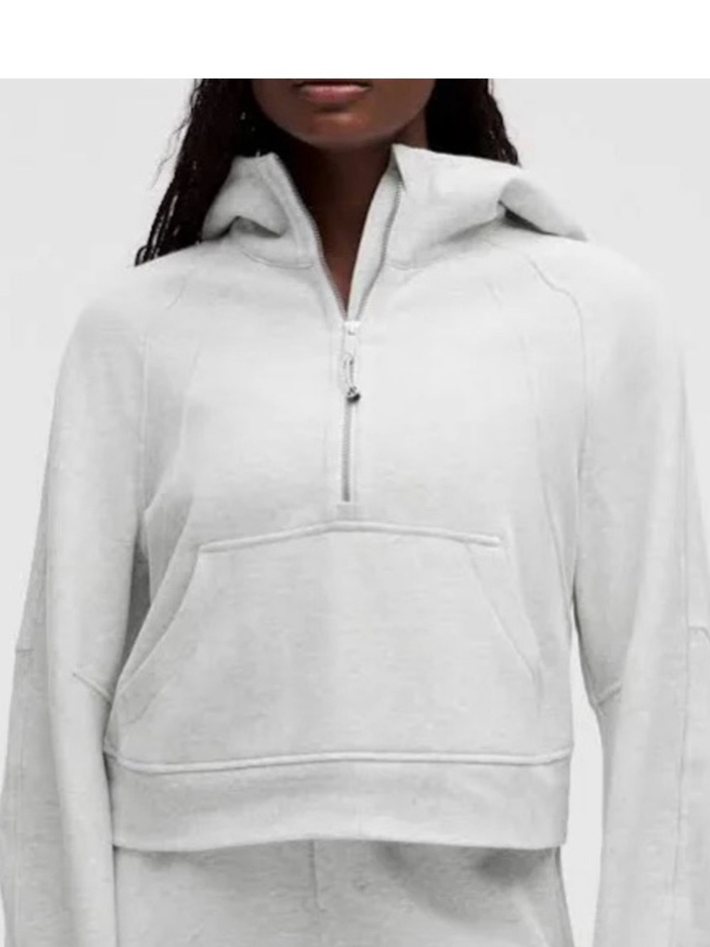 lululemon athletica Light Gray Half-Zip Hooded Pullover